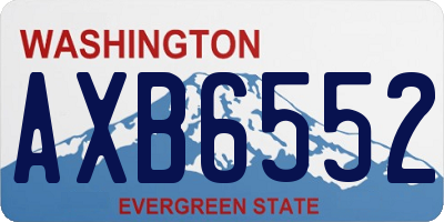 WA license plate AXB6552