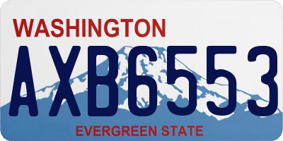 WA license plate AXB6553