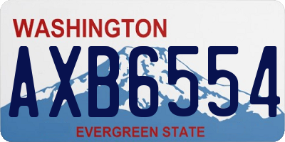 WA license plate AXB6554