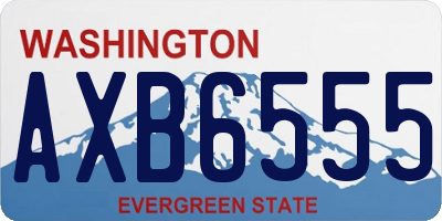 WA license plate AXB6555