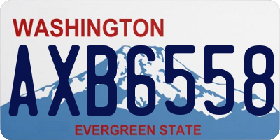 WA license plate AXB6558