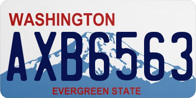WA license plate AXB6563