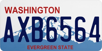 WA license plate AXB6564