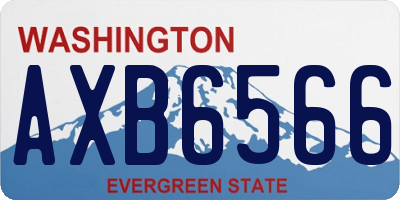 WA license plate AXB6566