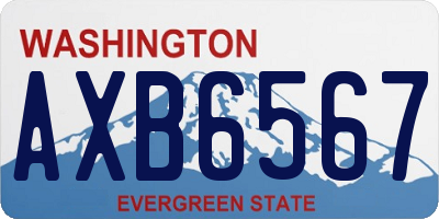 WA license plate AXB6567