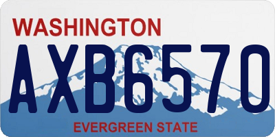 WA license plate AXB6570