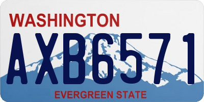 WA license plate AXB6571