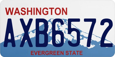 WA license plate AXB6572