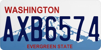WA license plate AXB6574