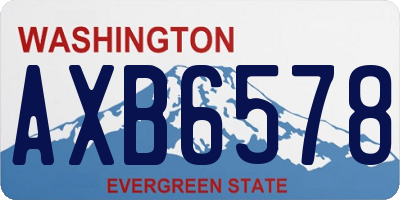 WA license plate AXB6578