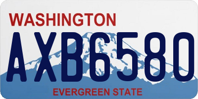 WA license plate AXB6580