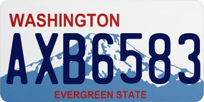 WA license plate AXB6583