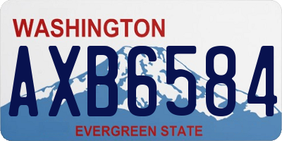 WA license plate AXB6584