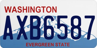 WA license plate AXB6587
