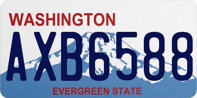 WA license plate AXB6588