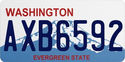 WA license plate AXB6592