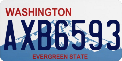 WA license plate AXB6593