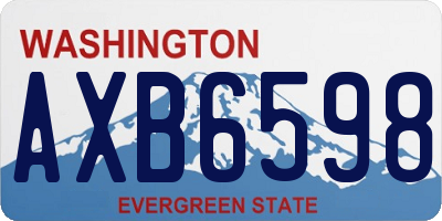 WA license plate AXB6598