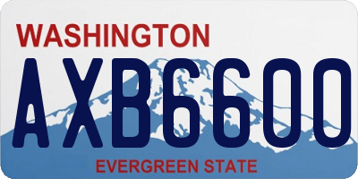 WA license plate AXB6600