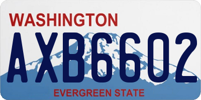 WA license plate AXB6602