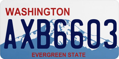 WA license plate AXB6603