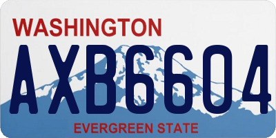 WA license plate AXB6604