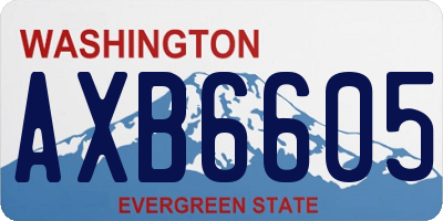 WA license plate AXB6605