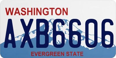 WA license plate AXB6606