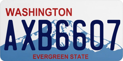 WA license plate AXB6607