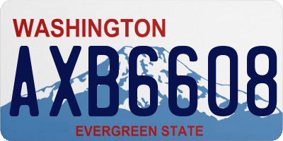 WA license plate AXB6608