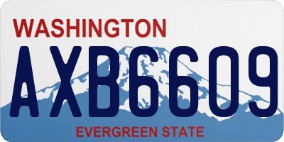 WA license plate AXB6609