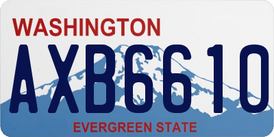 WA license plate AXB6610