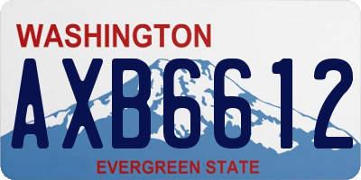 WA license plate AXB6612