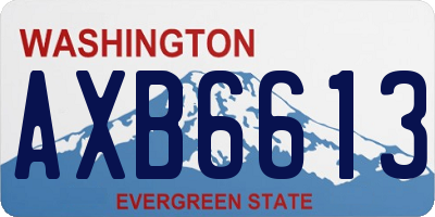 WA license plate AXB6613