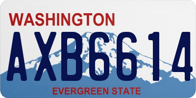 WA license plate AXB6614