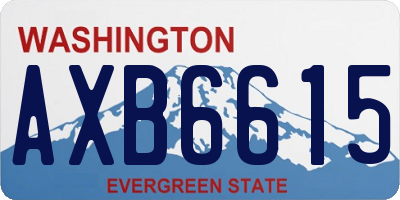 WA license plate AXB6615