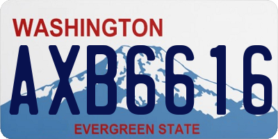 WA license plate AXB6616