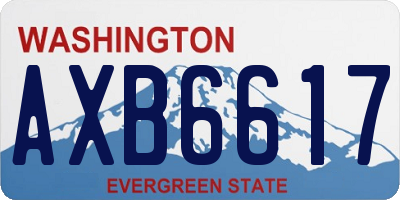 WA license plate AXB6617