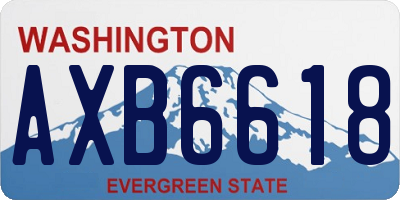 WA license plate AXB6618