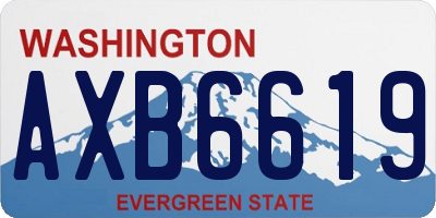 WA license plate AXB6619