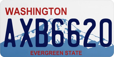 WA license plate AXB6620