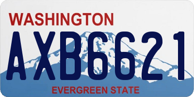 WA license plate AXB6621