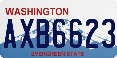 WA license plate AXB6623