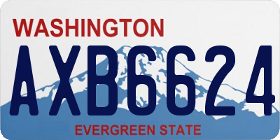 WA license plate AXB6624