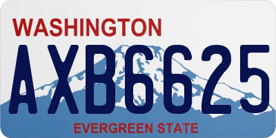 WA license plate AXB6625