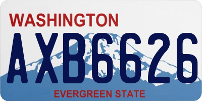 WA license plate AXB6626