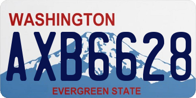 WA license plate AXB6628
