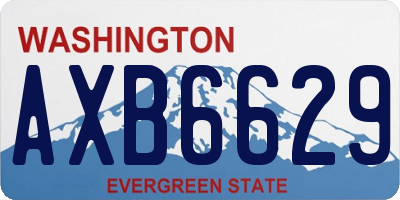 WA license plate AXB6629
