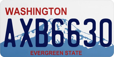 WA license plate AXB6630