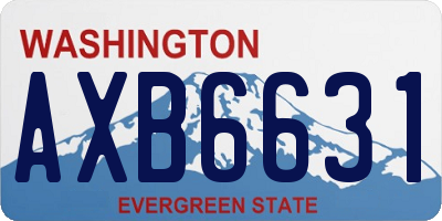 WA license plate AXB6631